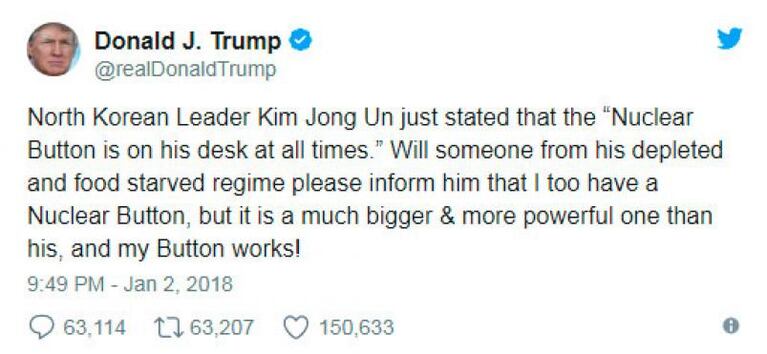 La amenaza de Trump: “Mi botón nuclear es mucho más grande”