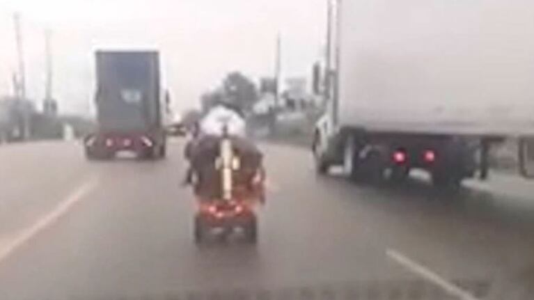 La anciana se metió en la autopista por error.