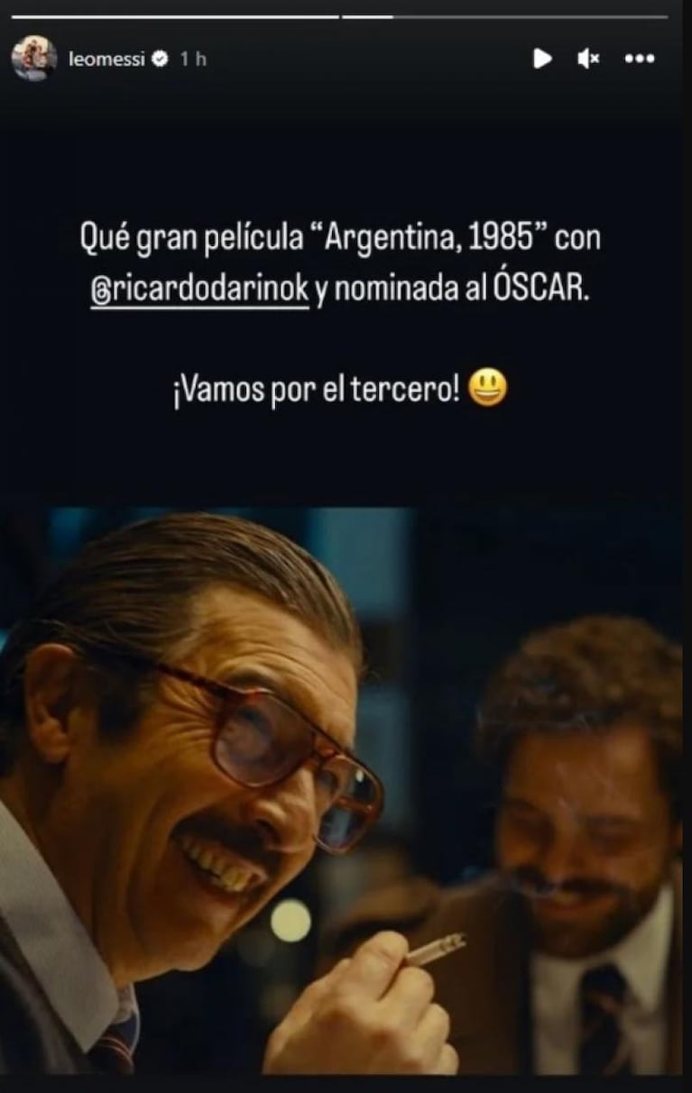 La arenga de Messi para "Argentina, 1985" de cara a los Oscars