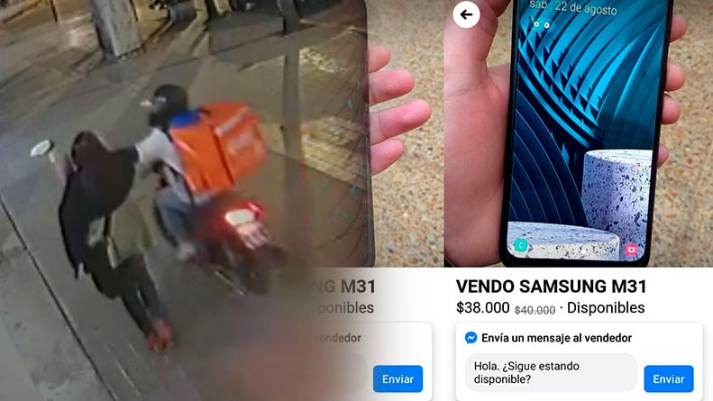 La asaltó un ladrón disfrazado de delivery y ahora el celular estaba a la venta en Facebook. / Foto: El Doce