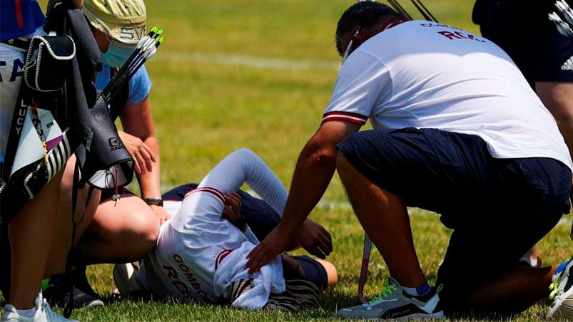 La atleta fue asistida y recuperó la conciencia minutos más tarde.