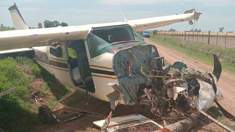 La avioneta estrellada en Arequito.