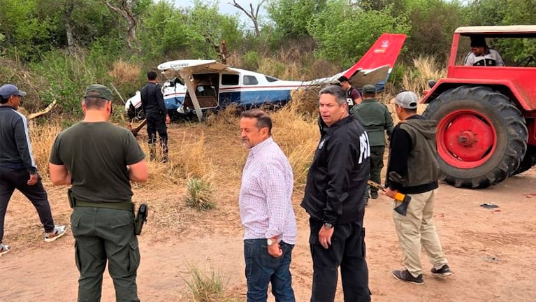 La avioneta narco estrellada en Rosario de la Frontera.