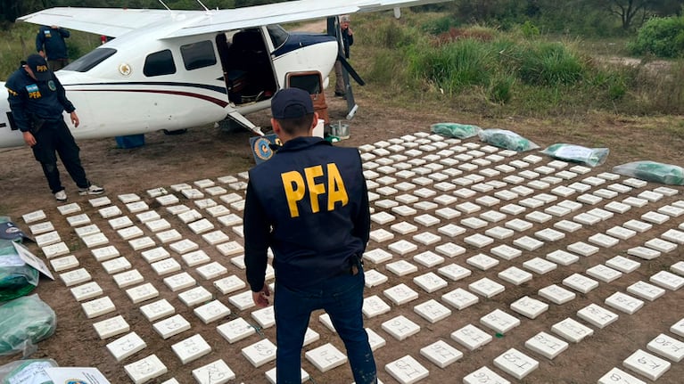 La avioneta narco secuestrada en un campo de Santa Fe.