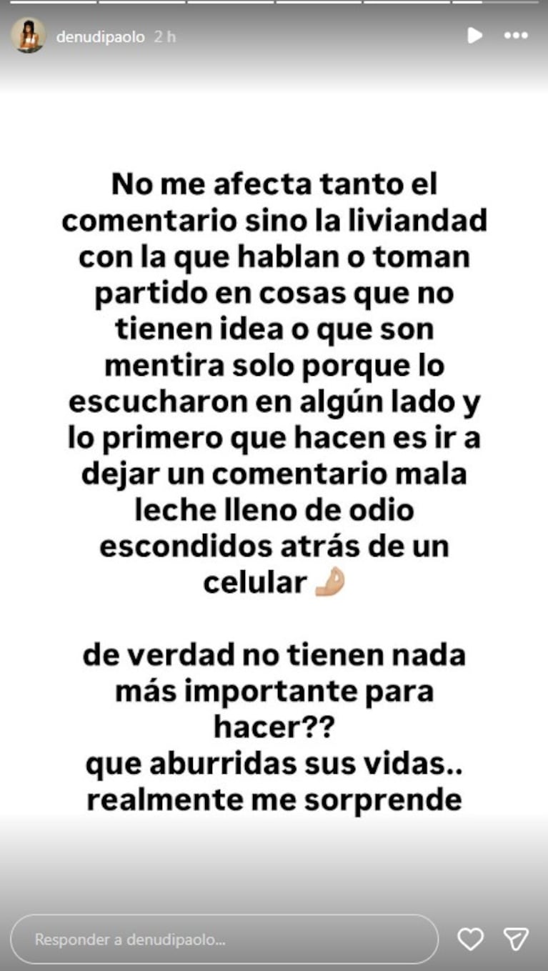 La bailarina apuntó contra quienes critican en redes sociales.