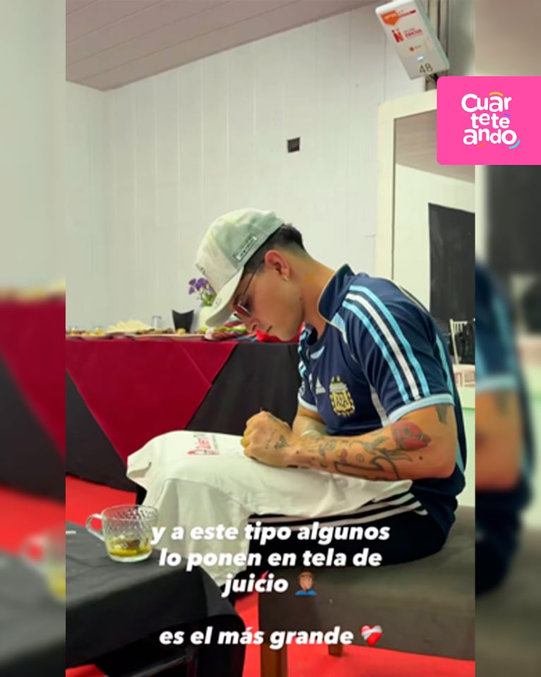 La banca de Joaco Martín a su compañero Fer Olmedo en redes sociales.