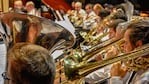 La banda sinfónica en el Teatro del Libertador.