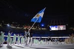 La bandera argentina brilló en la ceremonia inaugural.