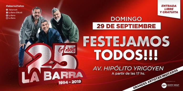 La Barra celebrará sus 25 años con un show especial