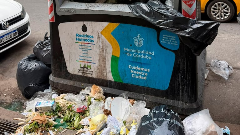 La basura acumulada en el centro de Córdoba.