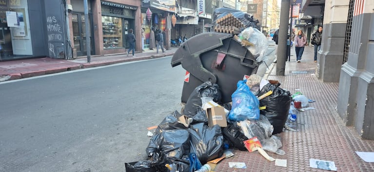 La basura se sigue acumulando en pleno centro. Foto: Maxi Clavero / ElDoce.tv.