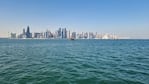 La belleza de la bahía de Doha, en la cámara de El Doce. Foto: Lucio Casalla/El Doce.