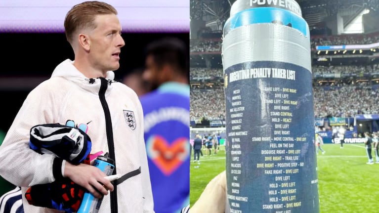 La botella de Pickford tenía anotaciones sobre los jugadores argentinos.