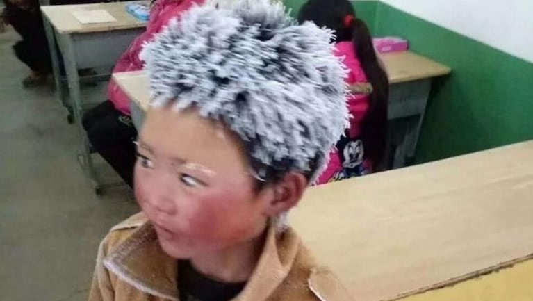 La cabeza congelada y sin abrigo de Wang mostró su cruel realidad.