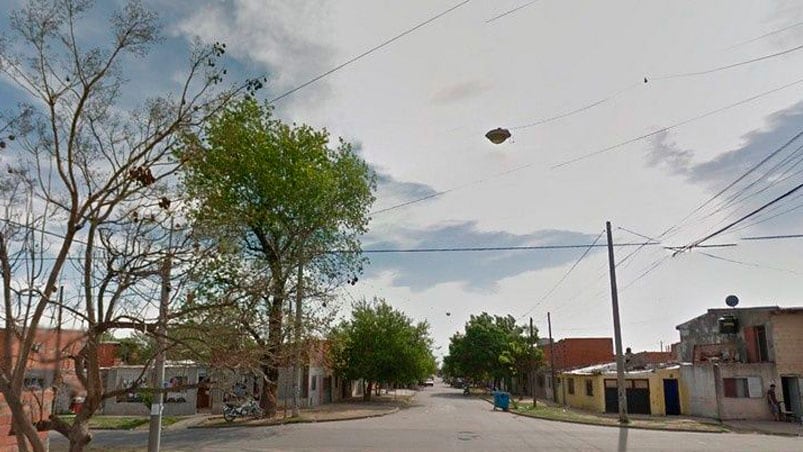 La calle Ghandi, en le barrio Ludueña de Rosario.