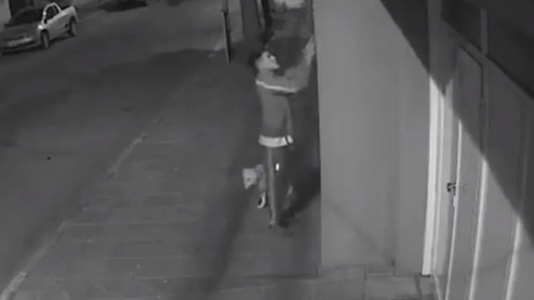 La cámara de seguridad tomó el momento del robo.