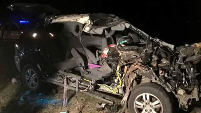 La camioneta Hyundai donde viajaban las tres mujeres fallecidas en la ruta 8.