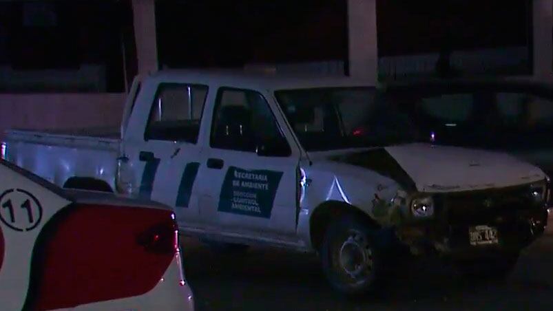 La camioneta que participó en el accidente.