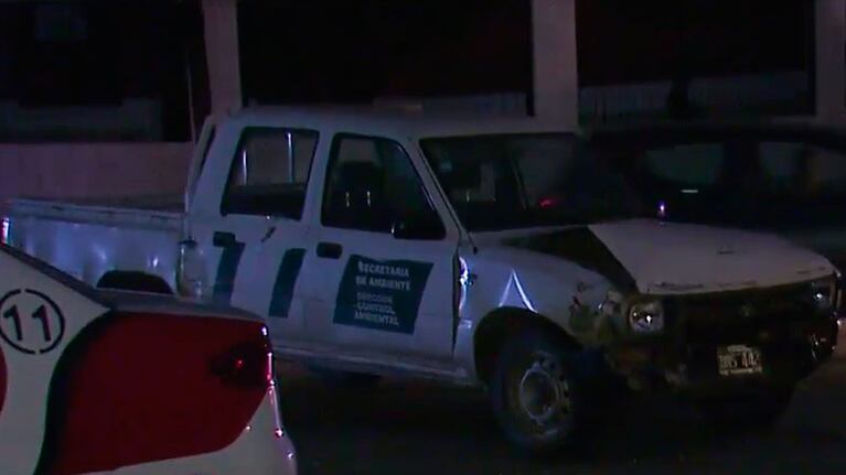 La camioneta que participó en el accidente.