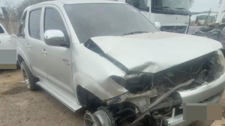 La camioneta que participó en el accidente fatal en la Ruta Nacional 19.