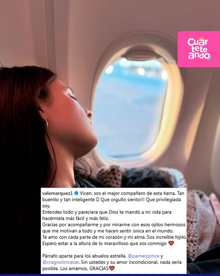 La cantante subió un posteo con una dedicatoria a su hijo.