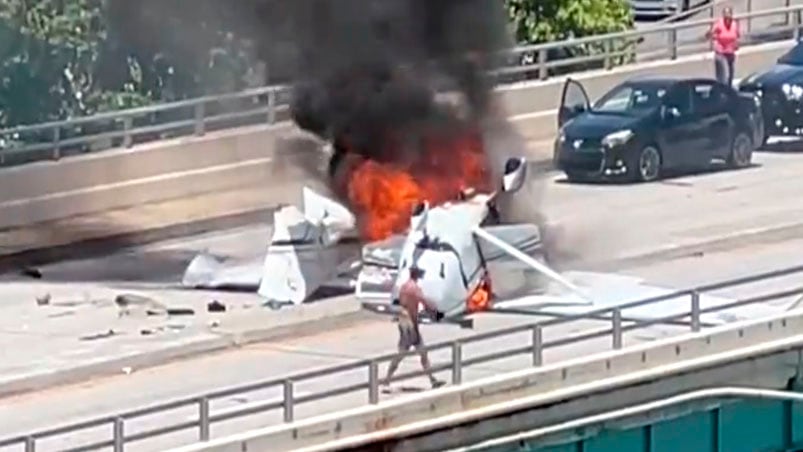 La captura del incendio de la avioneta.