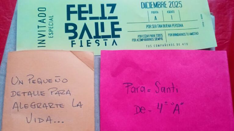La carta con la que le dieron la noticia a Santi.