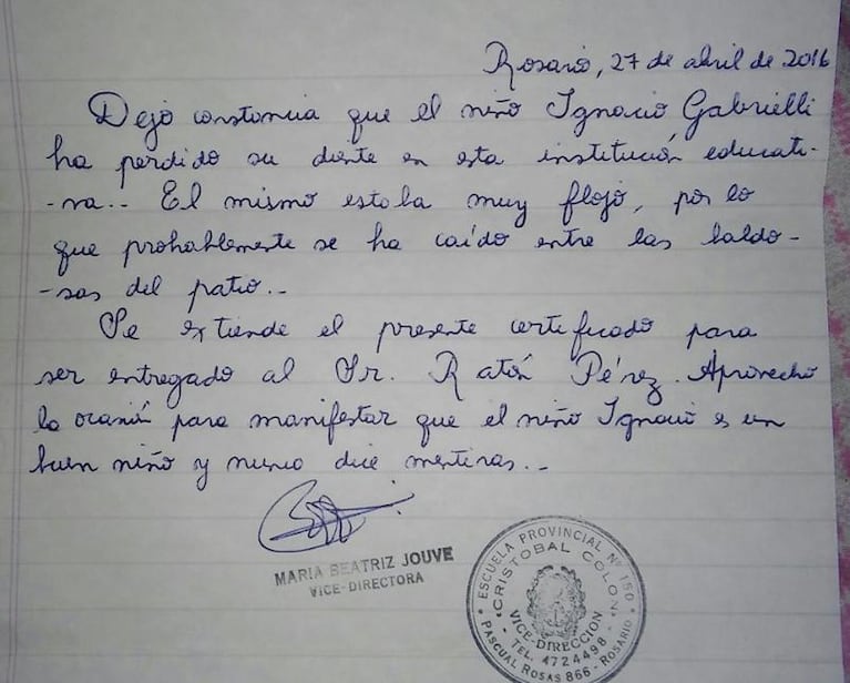 La carta más tierna para el Ratón Pérez