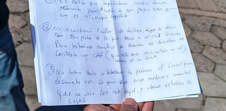 La carta que envió Cerimedo con su abogada.