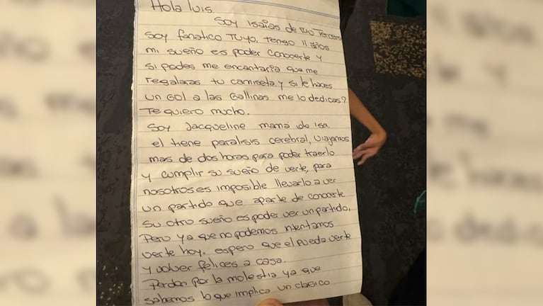 La carta que Isaías le envió a Luis Advíncula.