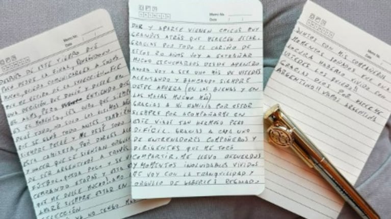La carta que publicó el 10 para despedirse de la Selección.