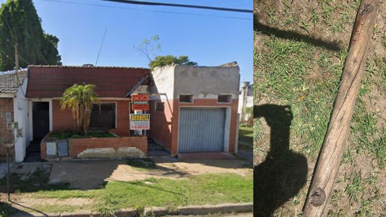 La casa de la calle Balcarce donde ocurrió el brutal parricidio en General Rodríguez.