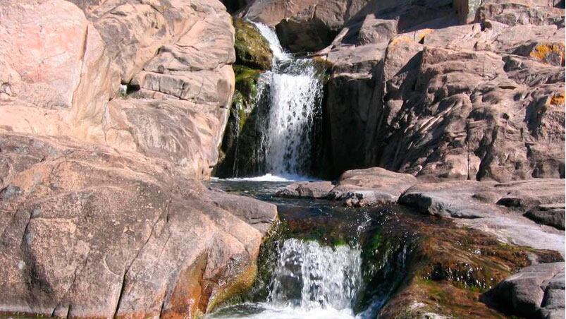 La cascada de Olaen, antes de la creciente del fin de semana.