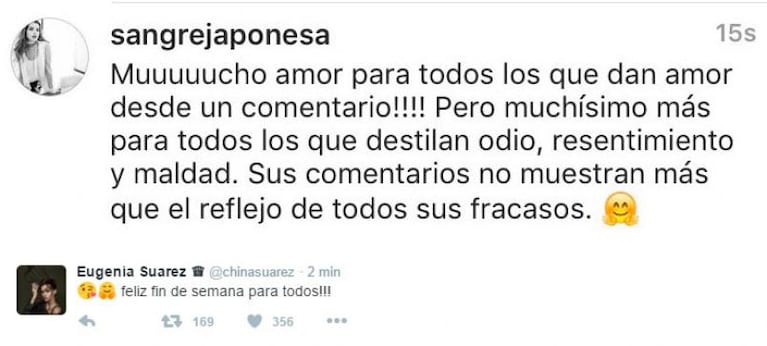 La China compartió su "amor" por Vicuña y le contestó "a los que destilan odio"