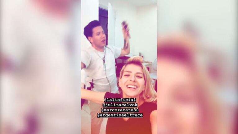 La China Suárez cantando el hit de su amiga. Foto: Instagram