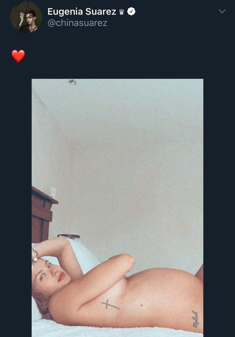 La China Suárez confirmó su tercer embarazo con una tierna foto en las redes sociales
