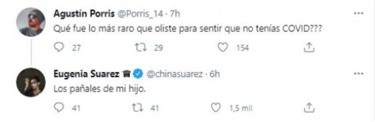 La China Suárez contó su particular estrategia para saber si recuperó el olfato 