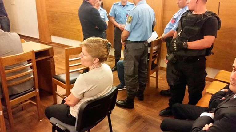 La ciuda de Corradini, segundos antes de escuchar la decisión del Tribunal.