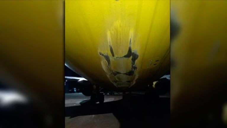 La cola del Boeing 737-800 de Flybondi sufrió serios daños en el despegue.
