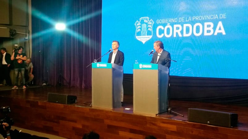 La conferencia de prensa de Macri junto a Schiaretti. 