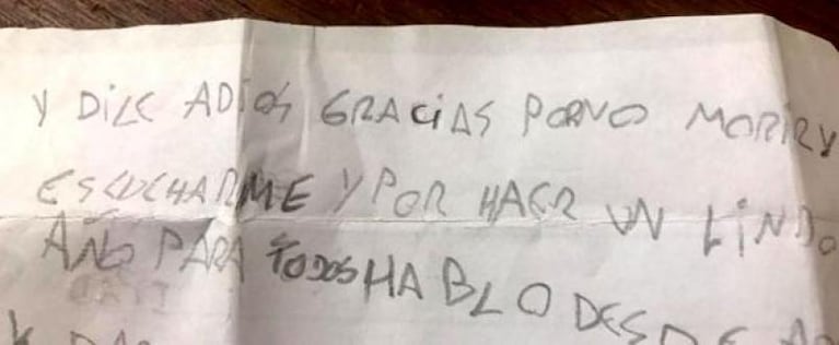 La conmovedora carta a Papá Noel del hijo de Carlos Garetto 