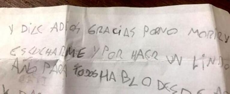 La conmovedora carta a Papá Noel del hijo de Carlos Garetto