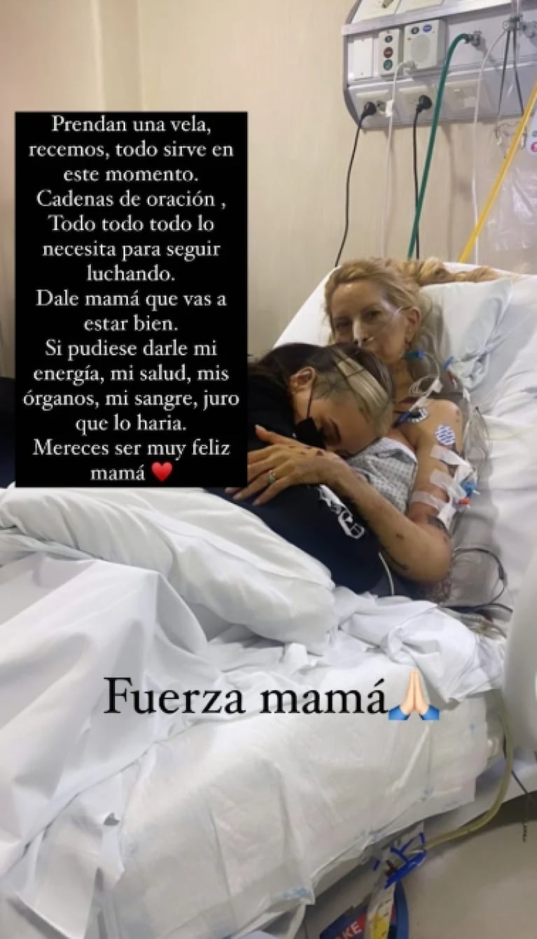 La conmovedora foto de Cande Tinelli y su mamá internada