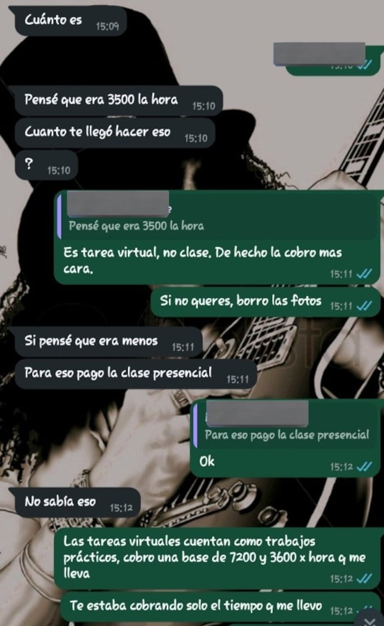 La conversación de la docente con la madre.