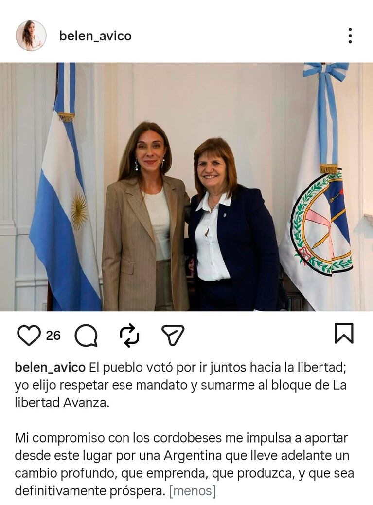 La cordobesa Avico dio el salto del PRO a La Libertad Avanza en Diputados