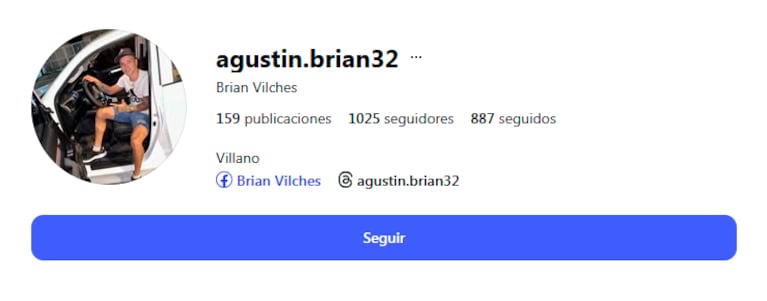 La cuenta de Instagram del sospechoso.