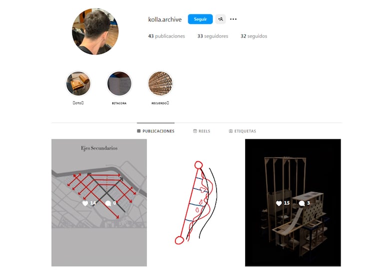 La cuenta secundaria de Instagram de Néstor Soto.
