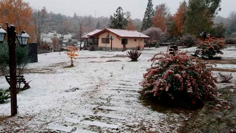 La Cumbrecita, cubierta de nieve en mayo.