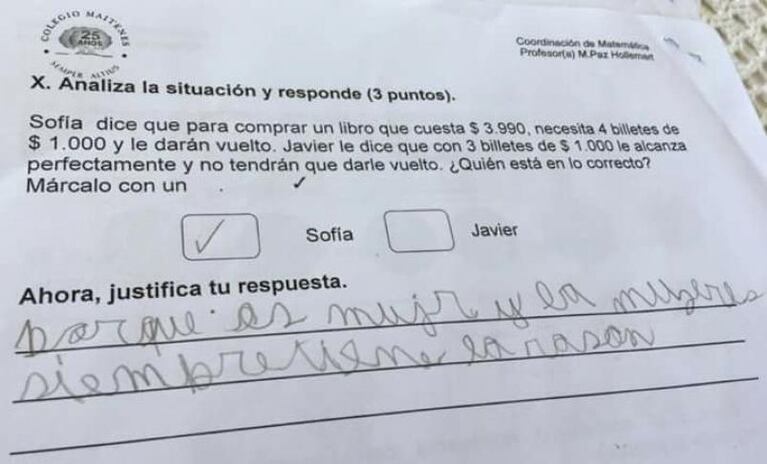 La curiosa respuesta de un niño a un problema de matemática