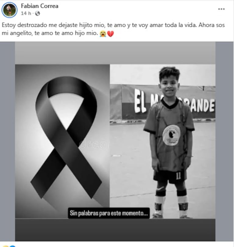 La despedida del padre de Thiago Correa.